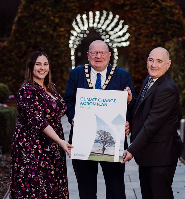 Claire Evans, the Mayor and Micheal Laverty